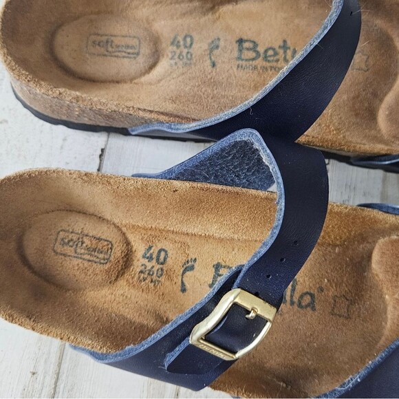 Betula Mia Soft Sandals Navy Blue Straps Casual Size 40/9 - Picture 4 of 6